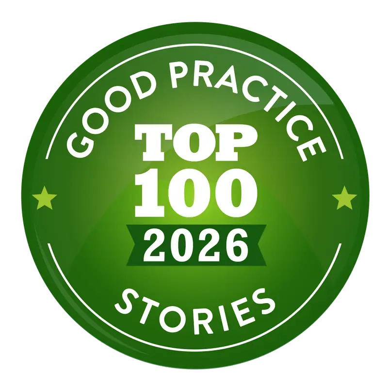 Green Destinations Top 100 Stories 2026 のロゴ